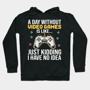 A Day Without Video Games Is Like Just Kidding I Have No Idea Hoodie